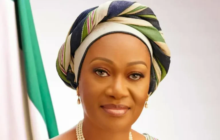 First Lady Oluremi Tinubu speaking during a Renewed Hope Initiative event in Abuja.