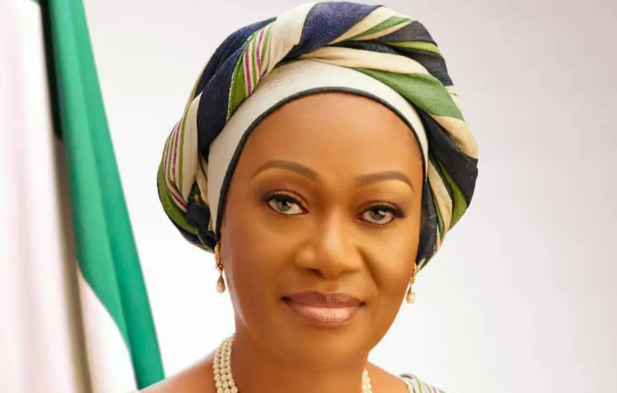First Lady Oluremi Tinubu speaking during a Renewed Hope Initiative event in Abuja.